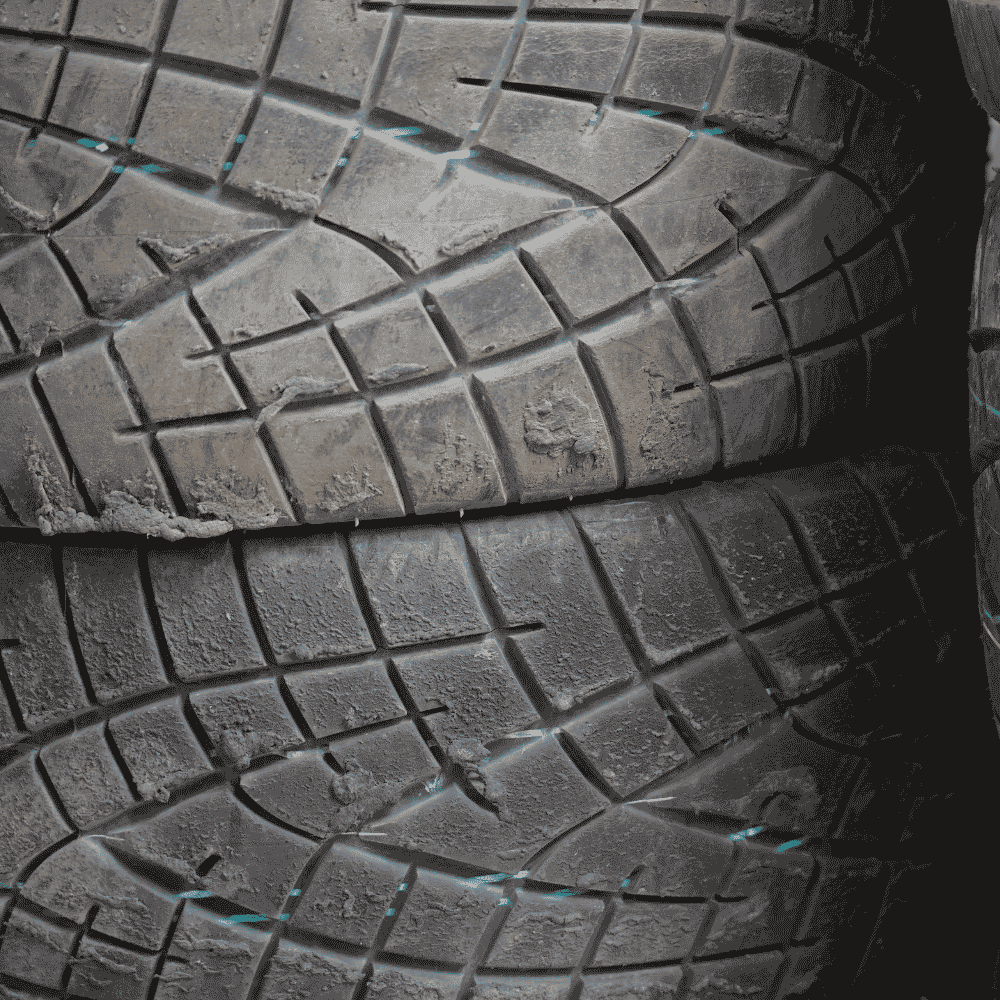 An image of used tires at Good Tire shop in Calgary.